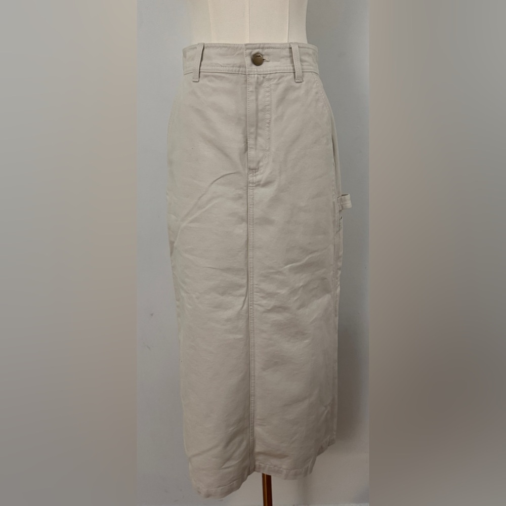 Aritzia Greenwich Cotton Canvas Utility Skirt Cream Off White Size 2